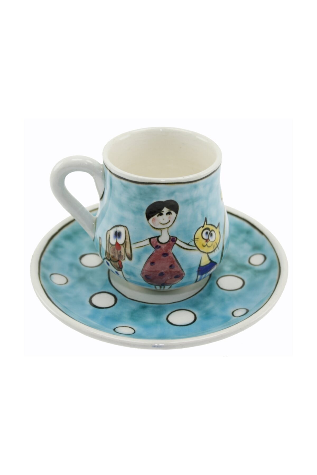 Cam Göbeği Kahve Fincanı Tabak:12cm Fincan:6x8cm