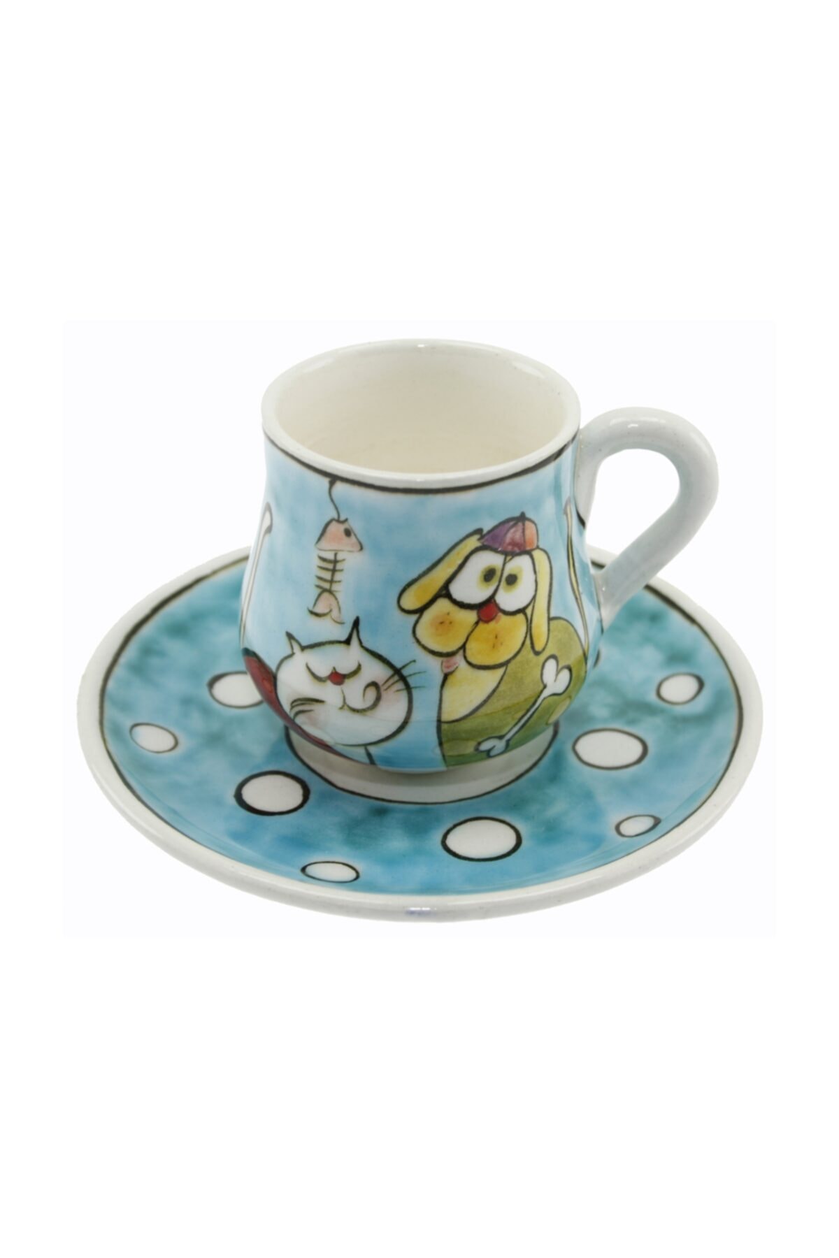 Cam Göbeği Kahve Fincanı Tabak:12cm Fincan:6x8cm