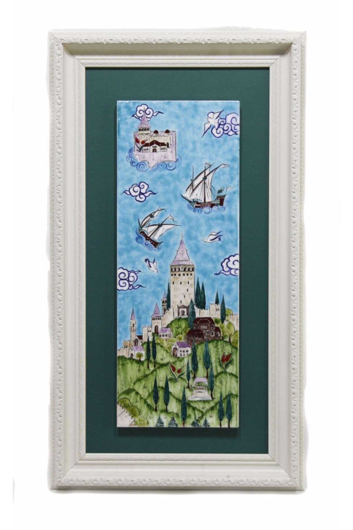 Istanbul Galata Minyatürü Tablo 30x55 Cm Dir