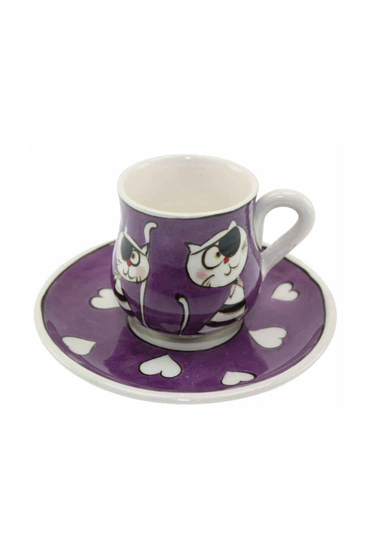 Korsan Kedi Kahve Fincanı Tabak:12cm Fincan:6x8cm