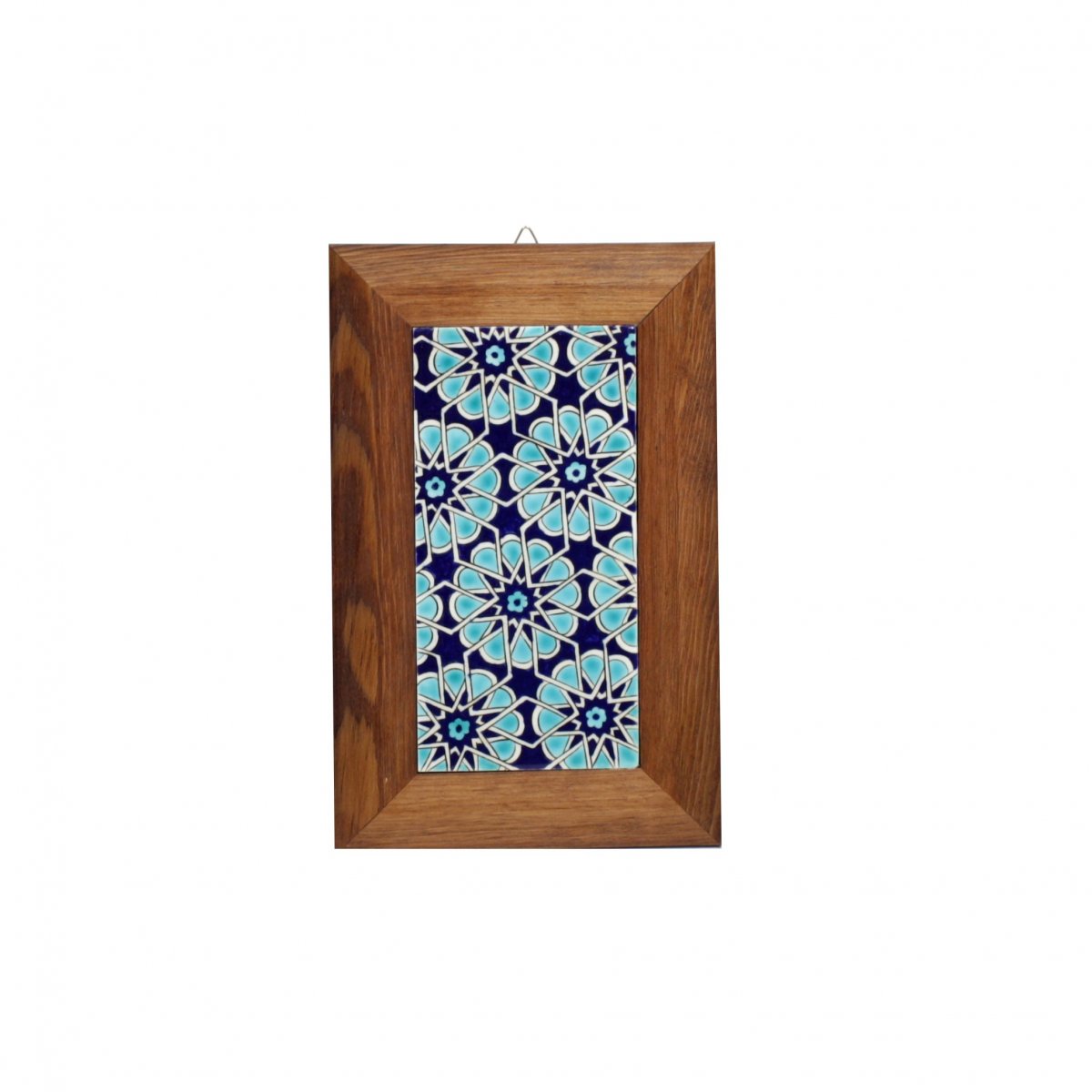 Selçuklu Yıldızı Dekorlu Çini Tablo Çerçeveli 18x28 Cm