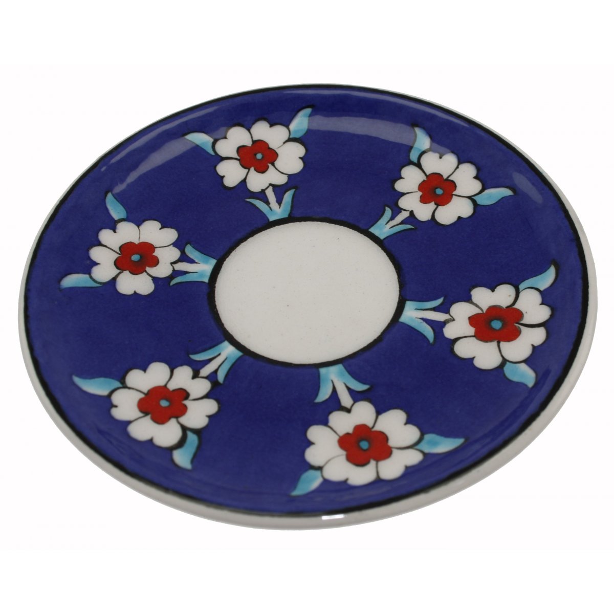 Hayat Ağacı Dekorlu Ve Lokumluklu 2 Li Çini Kahve Fincan Seti 5x8 Cm