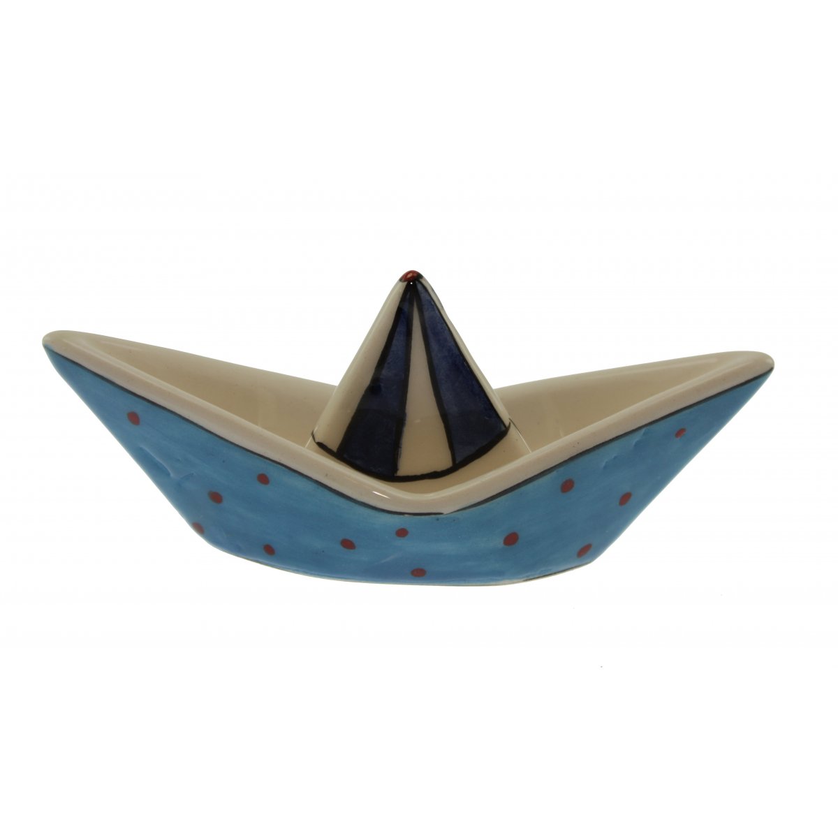 Patchwork Dekorlu Çini Gemi Biblo 6X10 Cm 