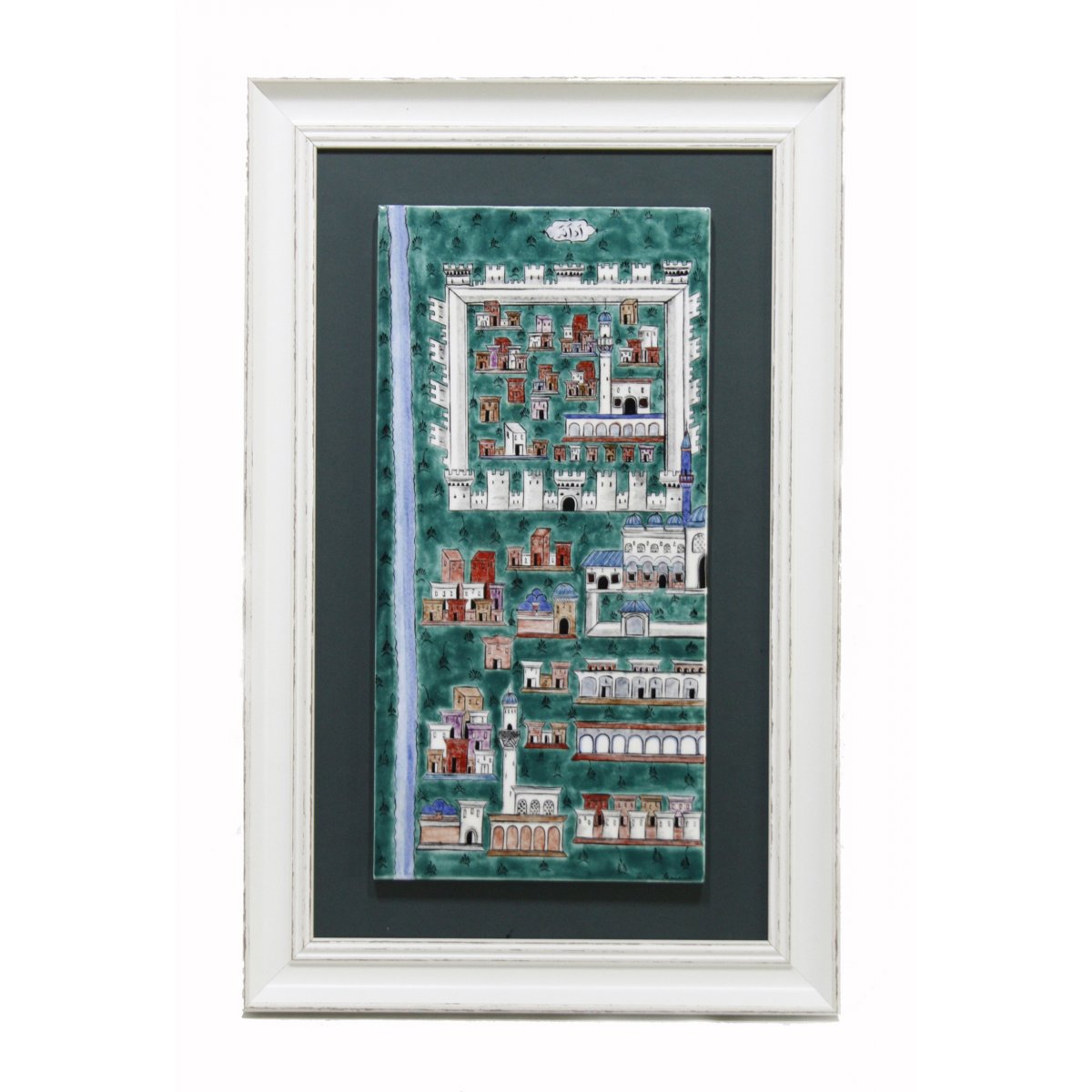 Matrakçı Nasuh Efendinin Adana Minyatürü Dekorlu Dekoratif Çini Tablo 36x56 Cm 