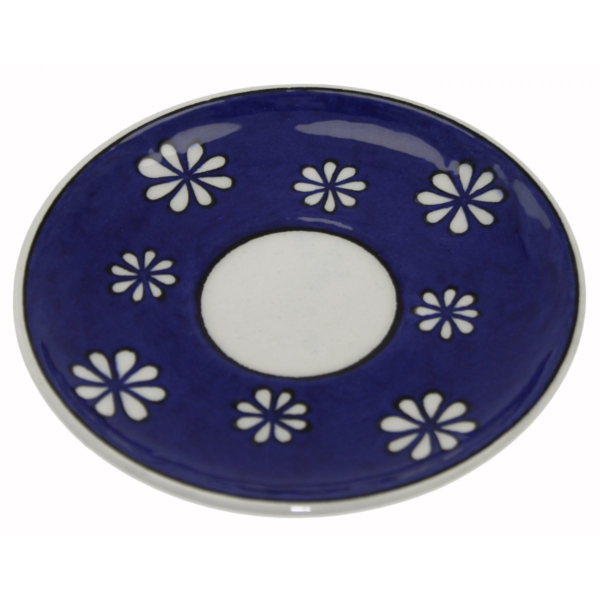 Papatya Dekorlu Ve Lokumluklu 2 Li Çini Kahve Fincan Seti 5x8 Cm