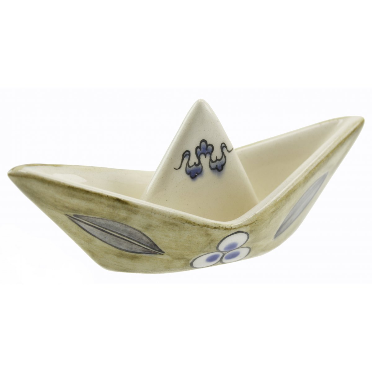 Çintemani Dekorlu Seramik Gemi Biblo Kase 6x13 Cm