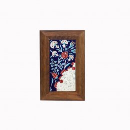 Gece Bahçesi Dekorlu Çini Tablo Çerçeveli 18x28 Cm